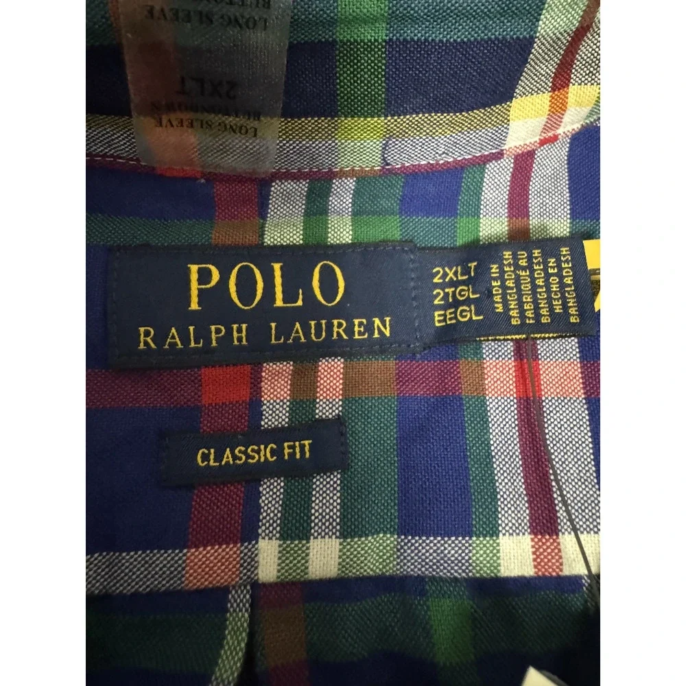 Polo‎ Ralph Lauren Classic Fit Button Down Plaid Shirt Mens 2XLT Multicolor L/S